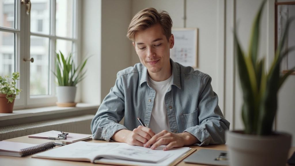 Productief werkruimte met georganiseerde agenda, notitieblok en koffie op houten bureau